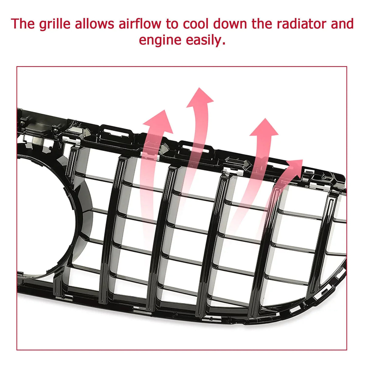 Kojem Front Bumper Grille for 2015 2016 2017 2018 Mercedes Benz W205 C63 AMG S Dark Painted for Both with Or without Camera Model Cover