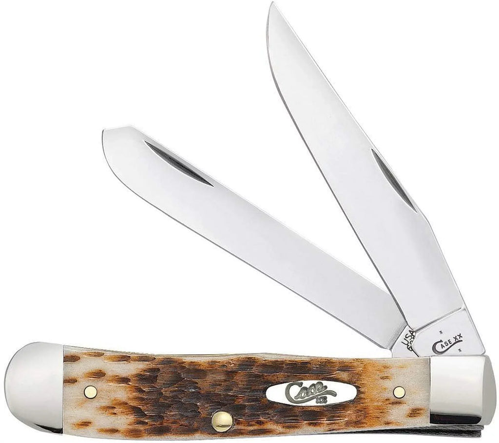 Case Amber Bone CV Trapper Pocket Knife