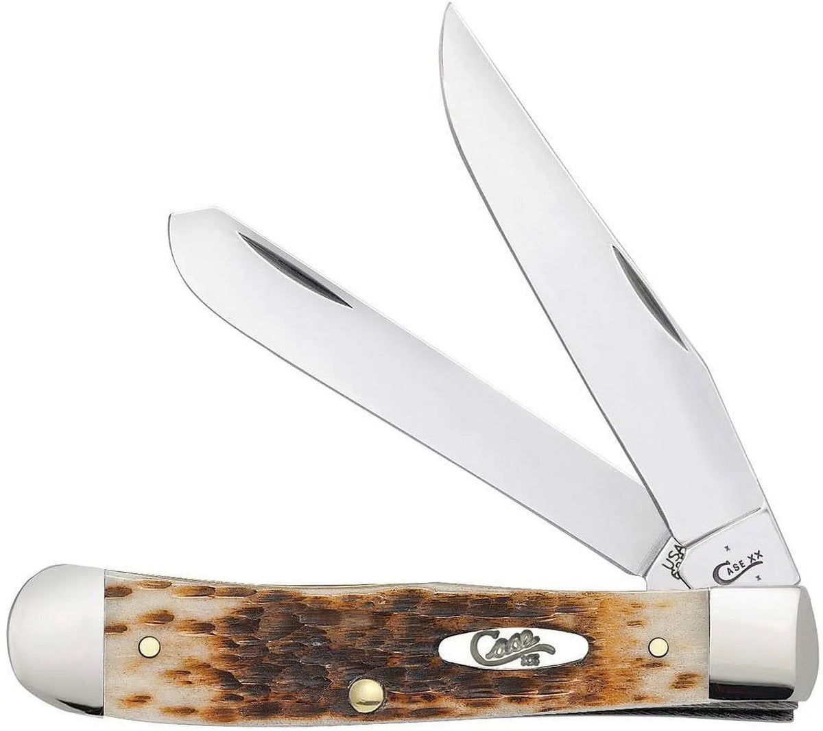 Case Amber Bone CV Trapper Pocket Knife