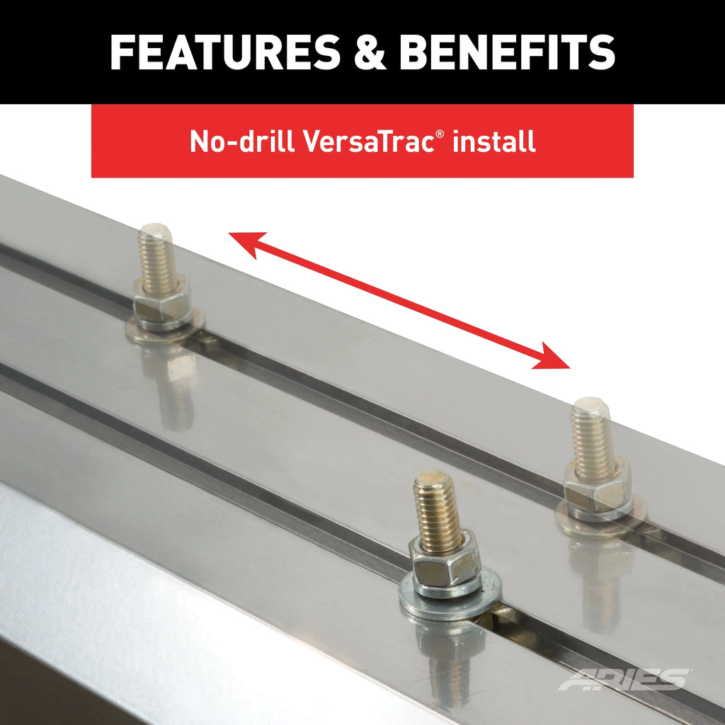 AdvantEDGE 5-1/2" x 91" Dark Aluminum Side Bars (No Brackets) Fits select: 2015,2017-2024 CHEVROLET SILVERADO
