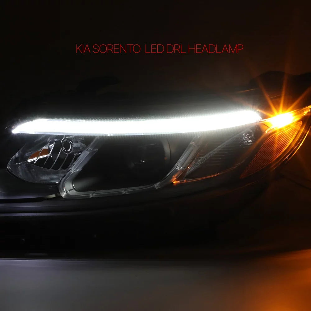 Dark Housing Projector Headlight Amber Reflector for 14-15 Kia Sorento EX/SX