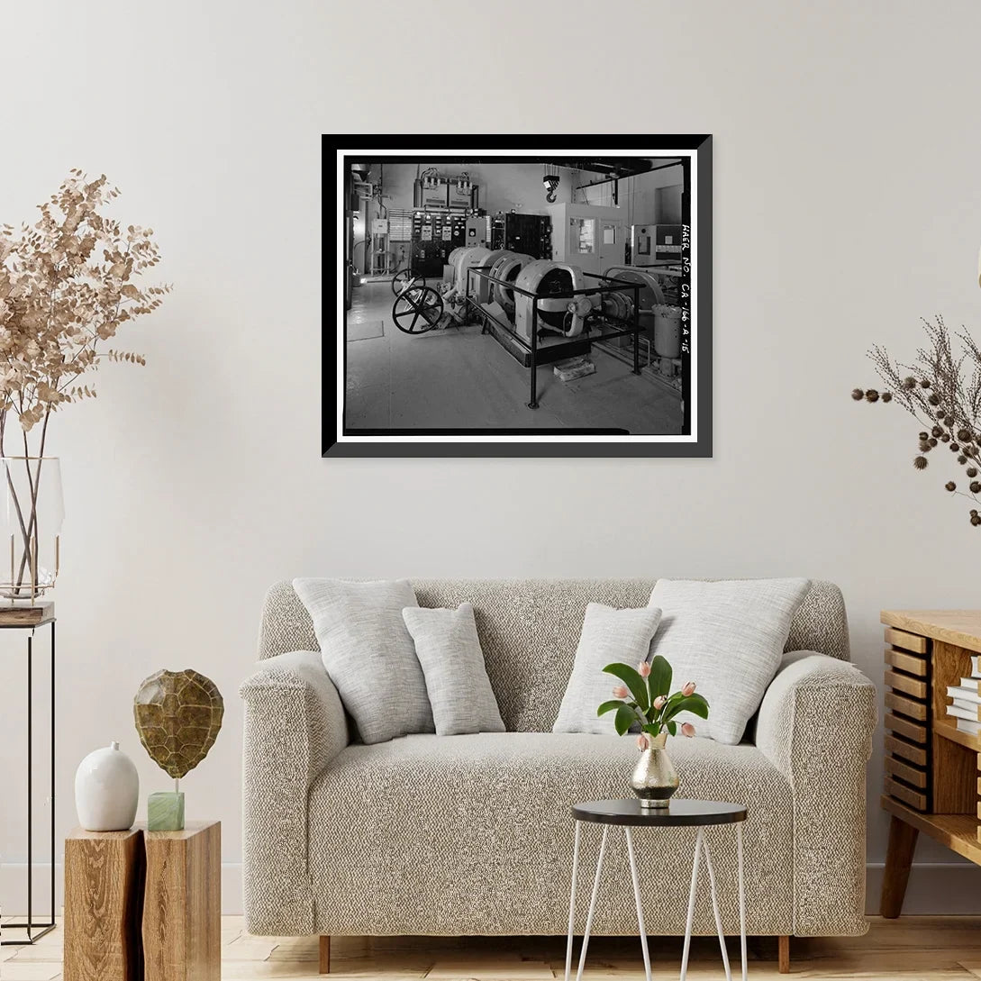Historic Framed Print, Rush Creek Hydroelectric System, Powerhouse Exciters, Rush Creek, June Lake vicinity, Mono County, CA - 15, 17-7/8" x 21-7/8"
