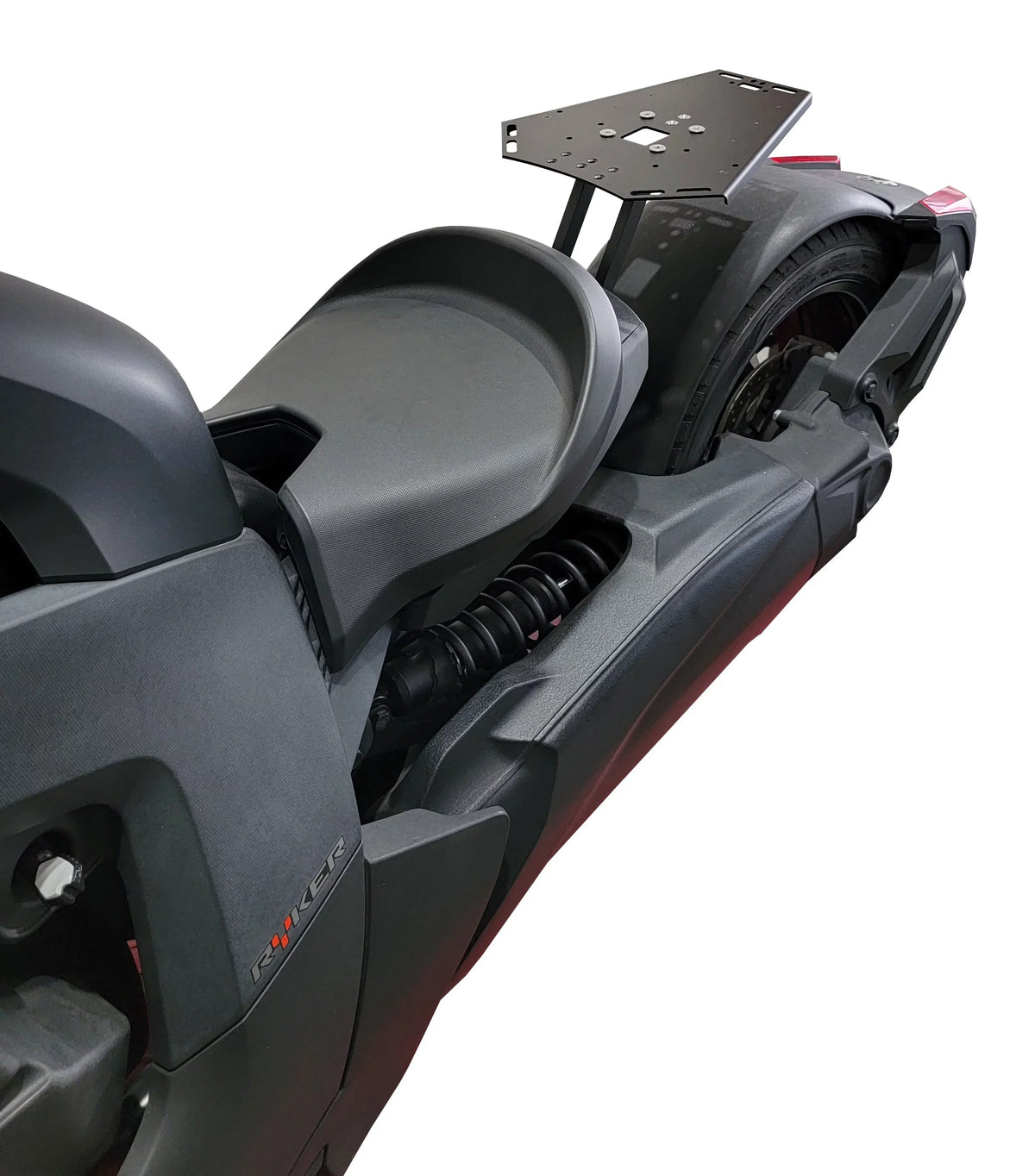 Can Am Ryker Luggage Rack Ebony Large Shad Cases Kit installed NO MAX MOUNT NEEDED.
