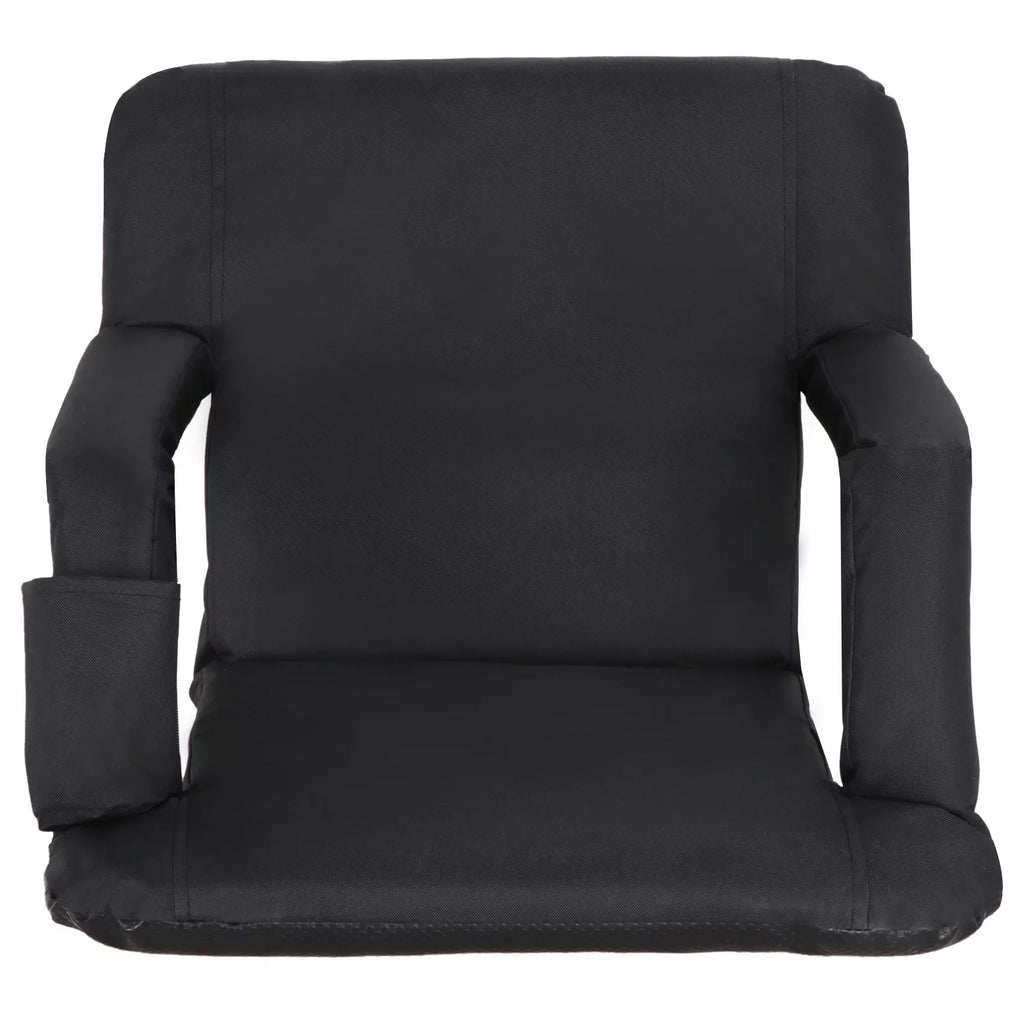 ZENY Stadium Seat Chair Reclining Bleachers W/Padded Cushion - 6 Reclining Positions, Dark
