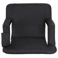 ZENY Stadium Seat Chair Reclining Bleachers W/Padded Cushion - 6 Reclining Positions, Dark
