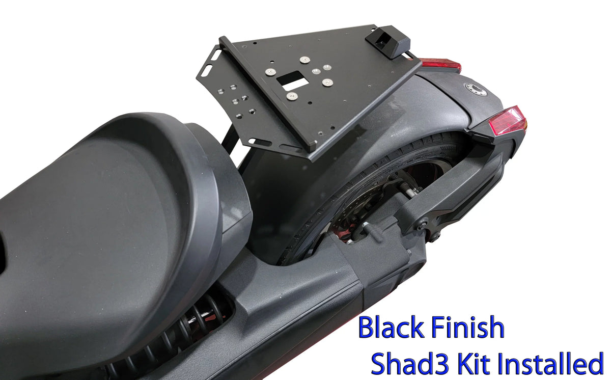 Can Am Ryker Luggage Rack Ebony Large Shad Cases Kit installed NO MAX MOUNT NEEDED.