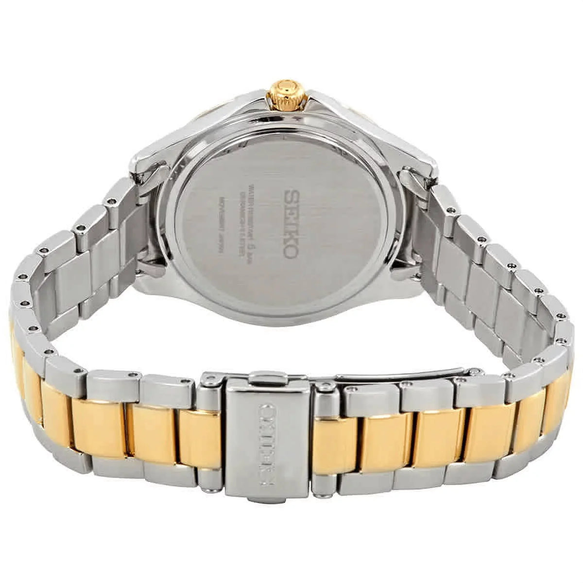 SUT338 Solar Two Tone Diamond Accent Mother of Pearl Dial Women's Watch