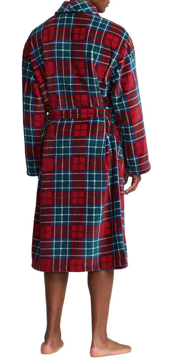 Polo Ralph Lauren TARTAN PLAID Men's Plaid Microfleece Robe, US Small