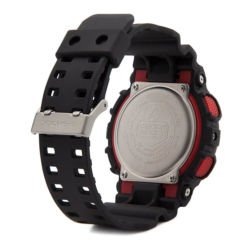 Casio GA100-1A4 Male Dark Plastic 51MM Quartz Analog Chronograph Alarm Watch