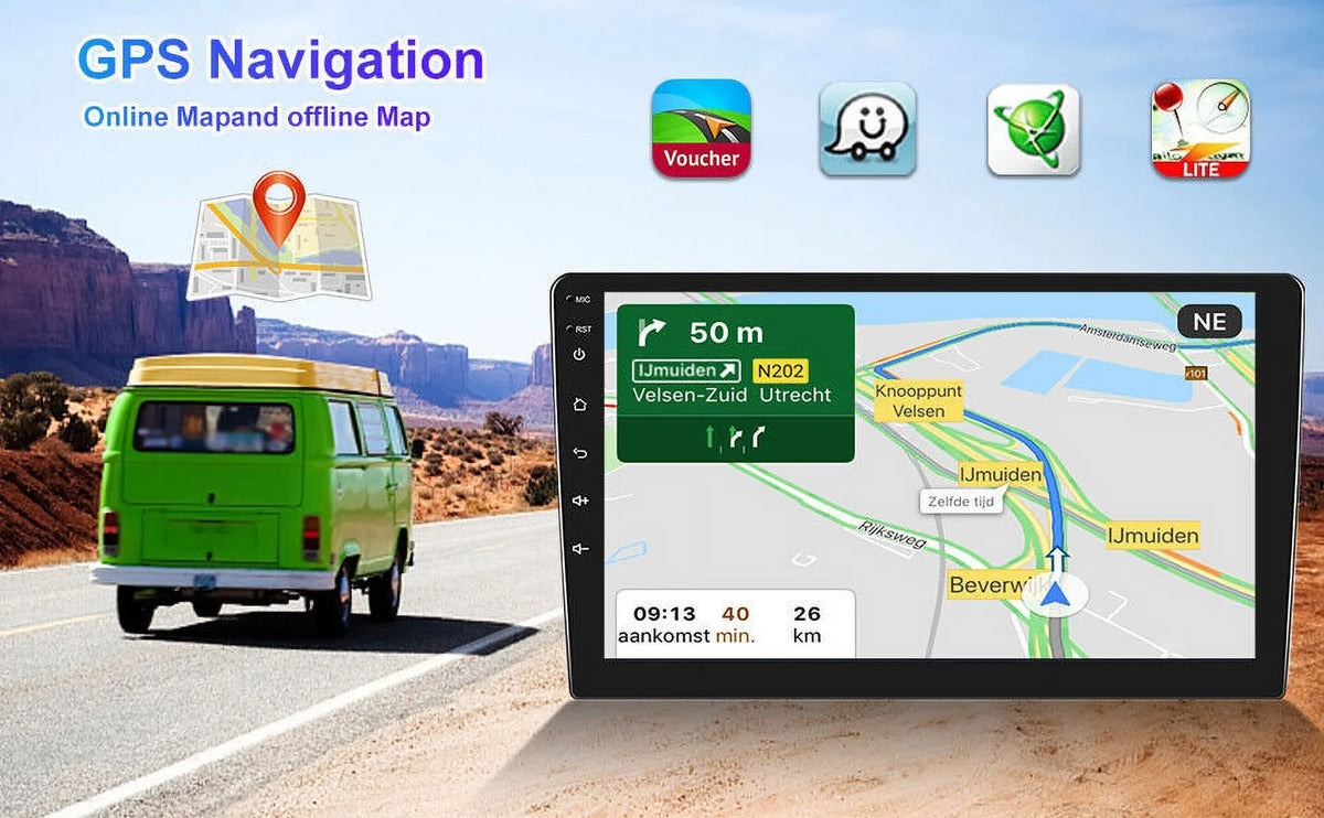 9" 1280*720 IPS 2+32G Android Auto CarPlay Car Stereo Radio for Prius 2009-2016 GPS w/Cam