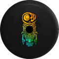 2018 2019 Wrangler JL Backup Camera Island Tiki Man Island Beach God Faded Tiedye Spare Tire Cover for Jeep RV 33 Inch