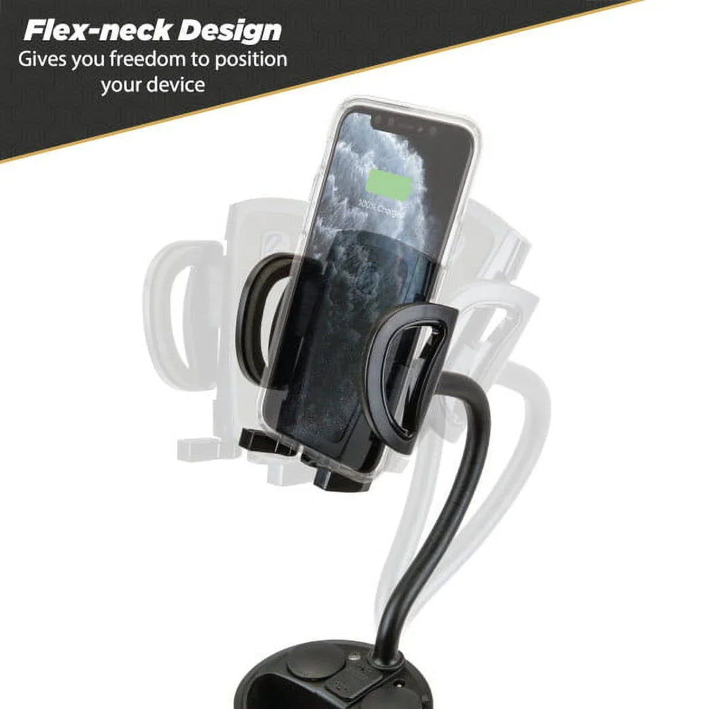 Scosche UH2PCUP Powerhub 4” Adjustable Arm and Cup Holder Car Mount Ebony