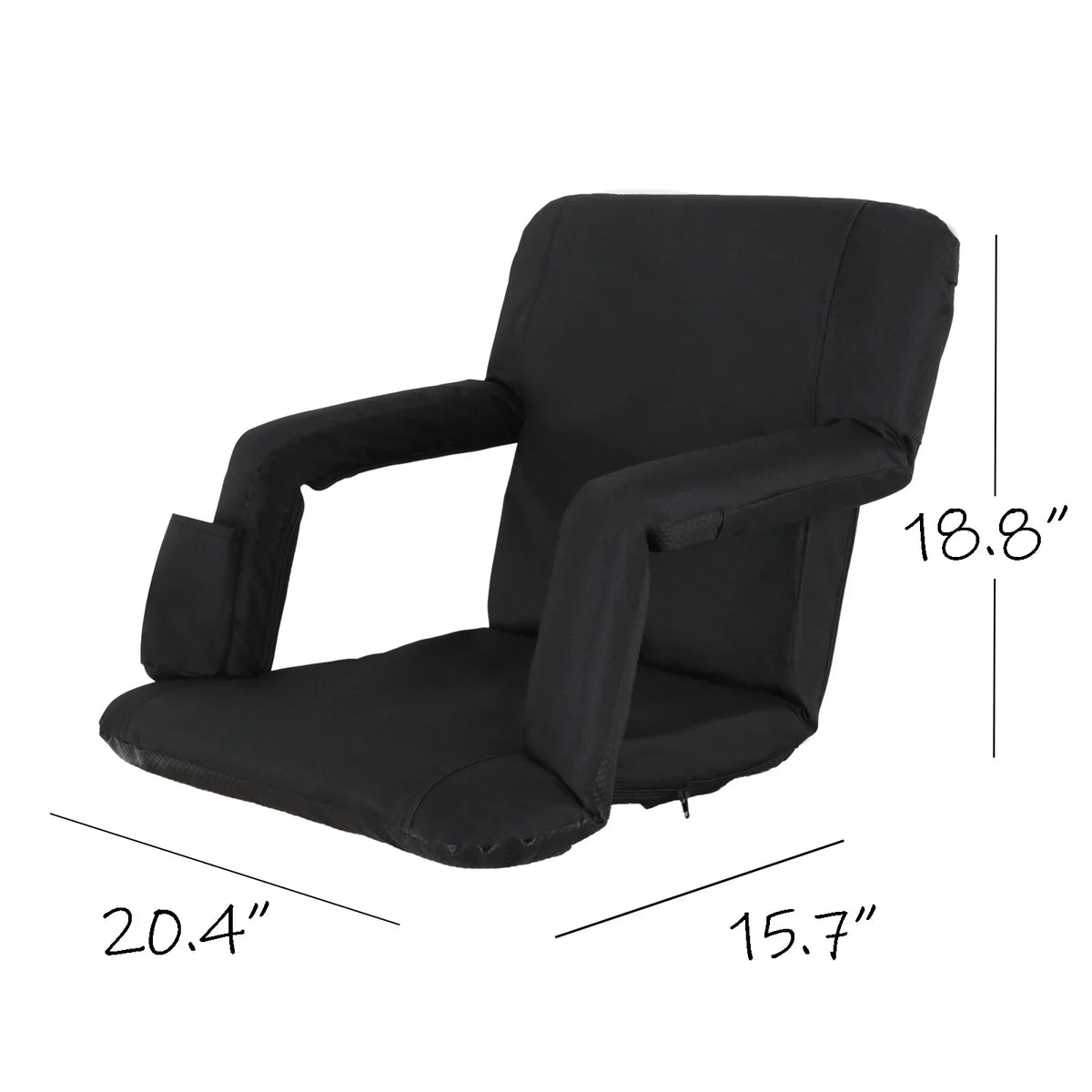 ZenSports 2PCS Portable Stadium Seat Chair for Bleacher 6 Reclining Positions Ebony