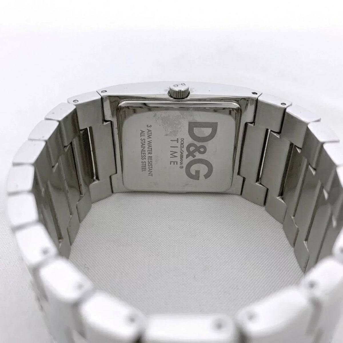 Pre-Owned Dolce & Gabbana Watch Silver Rhinestone SS D G Ladies Stainless Steel Quartz Square 2 Hands Analog (Good)