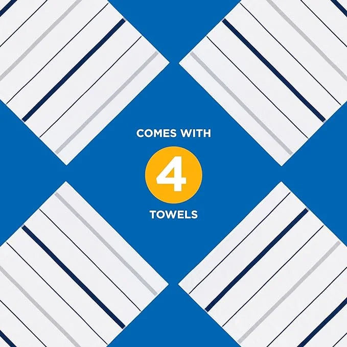 Kaufman - Terry Horizontal Sailor Stripes Beach Pool Towels - Set of 4 Pcs - 30in X 60in - 400 GSM - Luxury Hotel Towels 4-Pack (Navy)