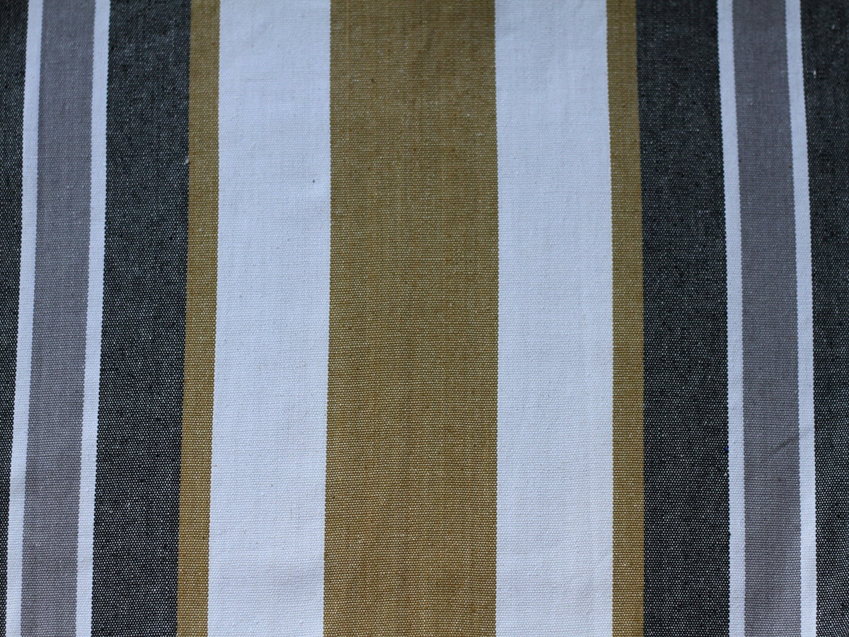 The Hamptons Collection 110” Grey and Gold Striped Brazilian Style Hammock with a Steel Hammock