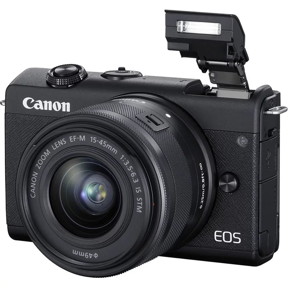 EOS M200 Digital Camera with 15-45mm Lens Ebony - 20PC Accessory Bundle