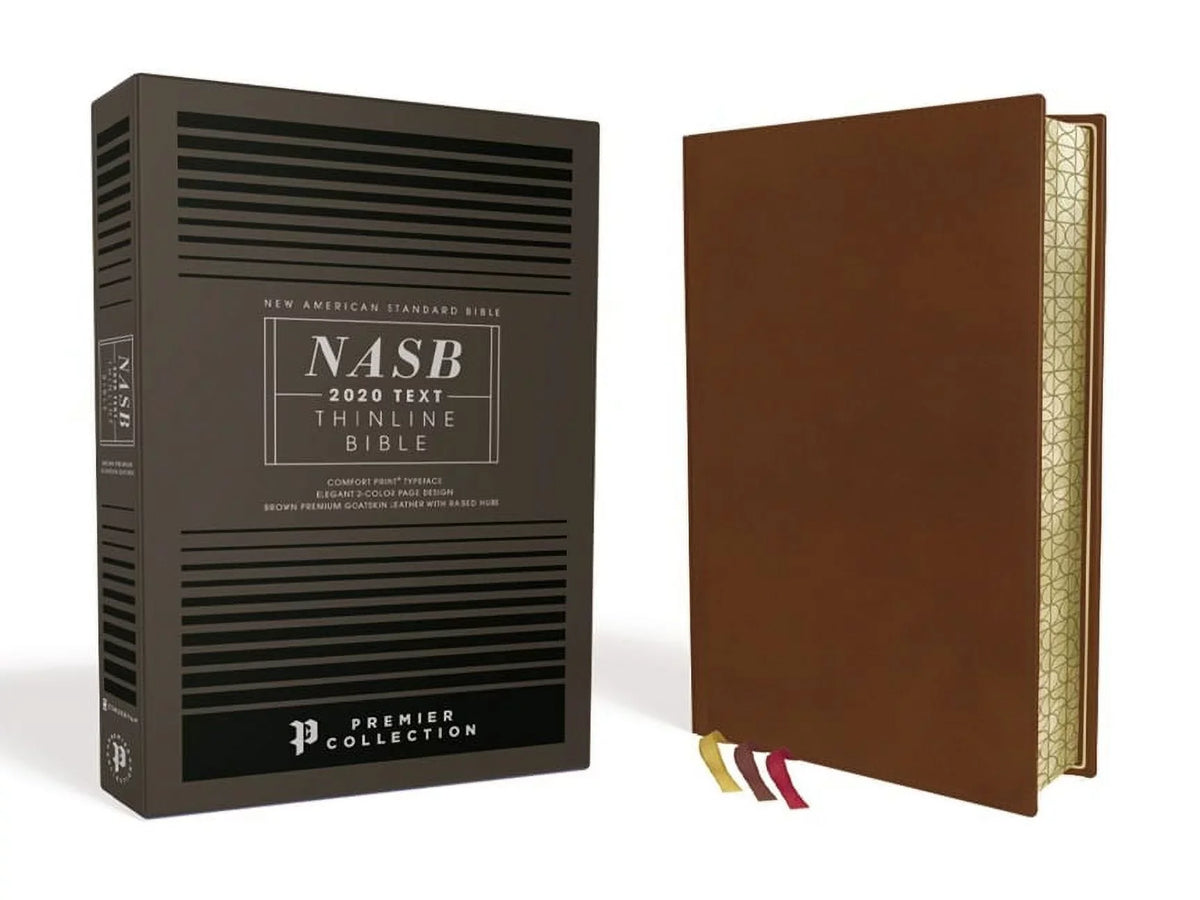 Nasb, Thinline Bible, Premium Goatskin Leather, Brown, Premier Collection, Dark Letter, Gauffered Edges, 2020 Text, Comfort Print (Other)