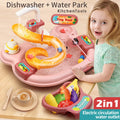 Nebublu Furnishing articles,Kitchen Water A Water Kitchen Dishwasher Pretend Role Play Slide 22pcs Kitchen 180rotatable With A 2-in-1 Kitchen Water Slide Toddler Toy Sink With Water Pretend Owsoo