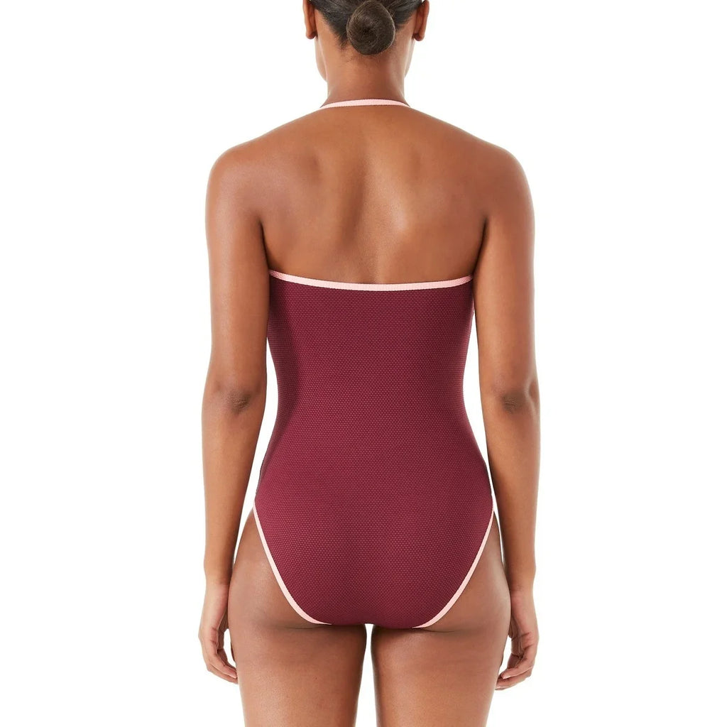 Kate Spade New York PURPLE Pique Convertible One-Piece Swimsuit, US Large