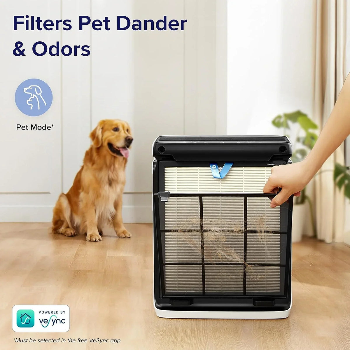 LEVOIT Air Purifiers for Home Large Room Bedroom Up to 1110 Ft² with Air Quality and Light Sensors, Smart WiFi, Washable Filters, HEPA Filter Captures Pet Hair, Allergies, Dust, Smoke, Vital 100S