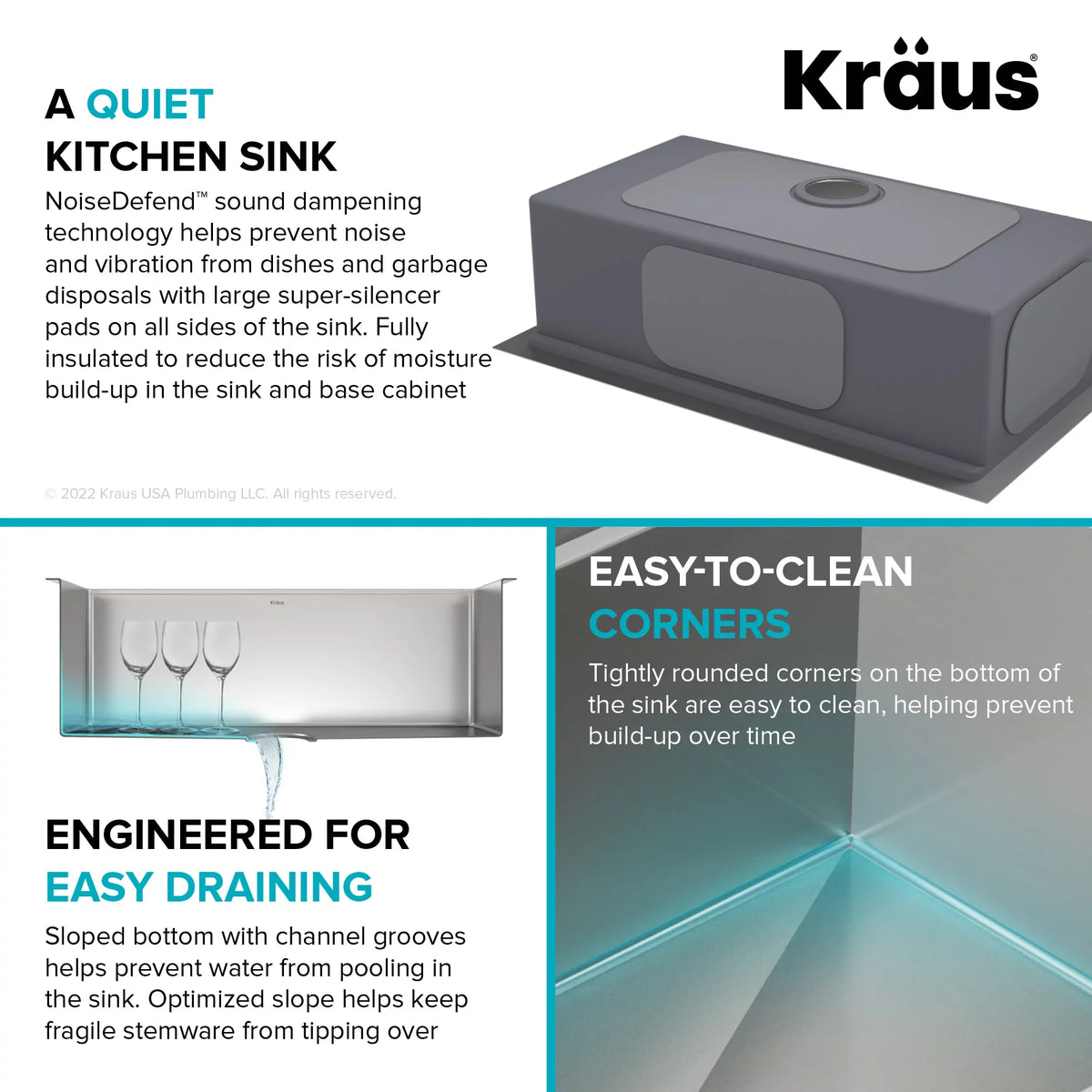 Kraus Kore 33 in. Drop-In / Undermount Workstation16 Gauge Stainless Steel Single Bowl Kitchen Sink with Accessories