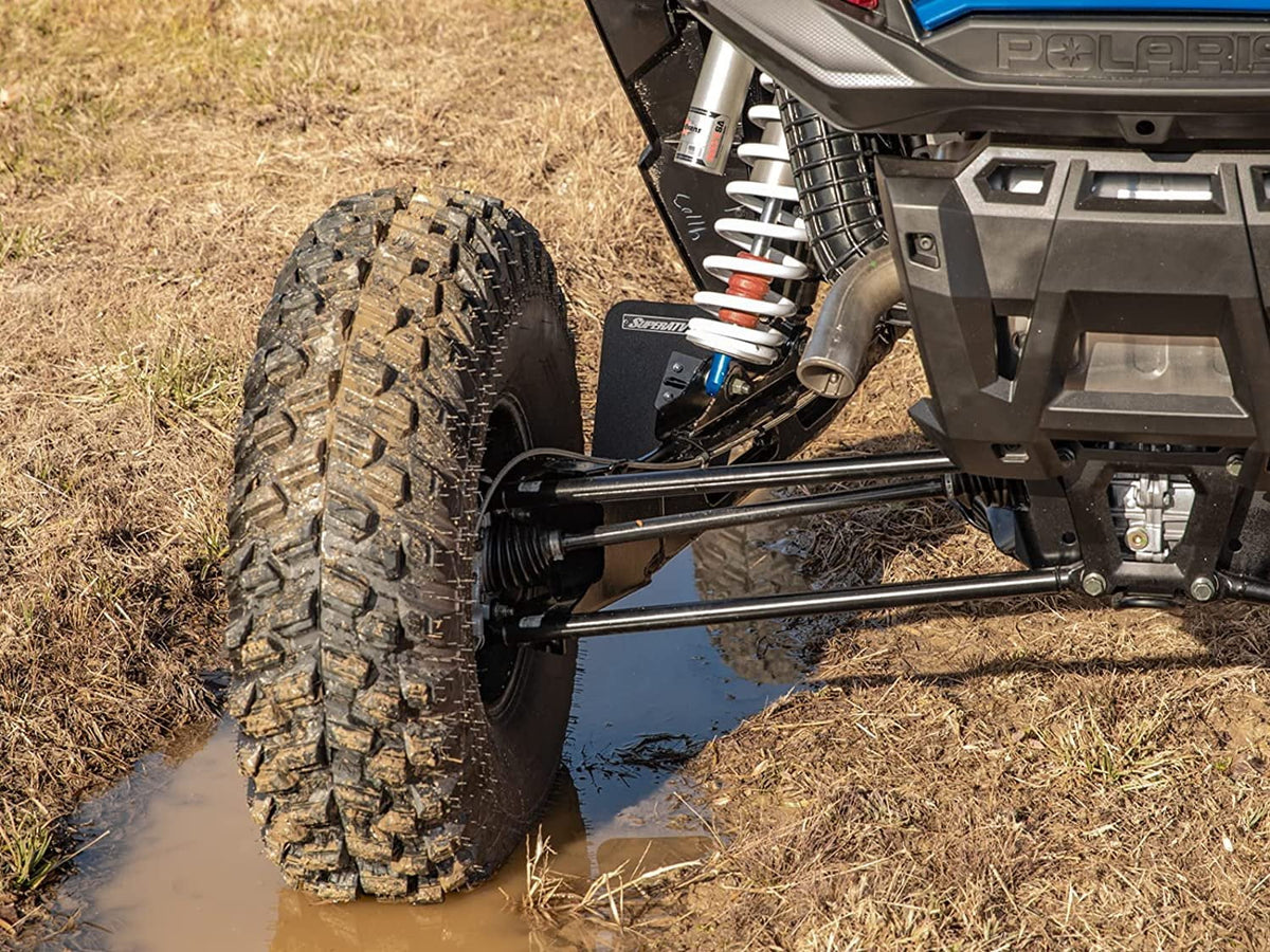 SuperATV Mud Flaps for 2018+ Polaris RZR XP Turbo S 2019+ RZR XP 4 Turbo S/XP Turbo S Velocity/XP 4 Turbo S Velocity 8 x 10 7/8 Mud Flaps Flexible and Mass USA Made!