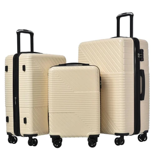 Zateety Hardshell Luggage Sets 3 Piece double spinner 8 wheels Suitcase with TSA Lock Load 20''24''28''