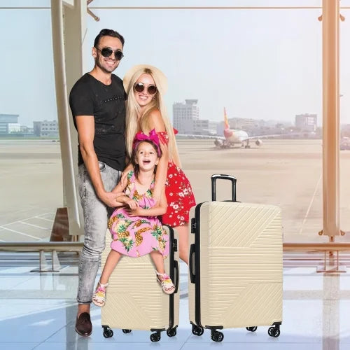 Zateety Hardshell Luggage Sets 3 Piece double spinner 8 wheels Suitcase with TSA Lock Load 20''24''28''
