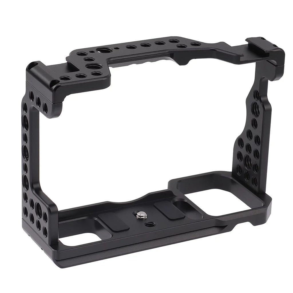 Htovila Camera Cage Aluminum Alloy Video Cage Replacement for A7M3 A7R3 A9 Mirrorless Camera with Cold Shoe Mount 1/4 Inch & 3/8 Inch Screw Holes