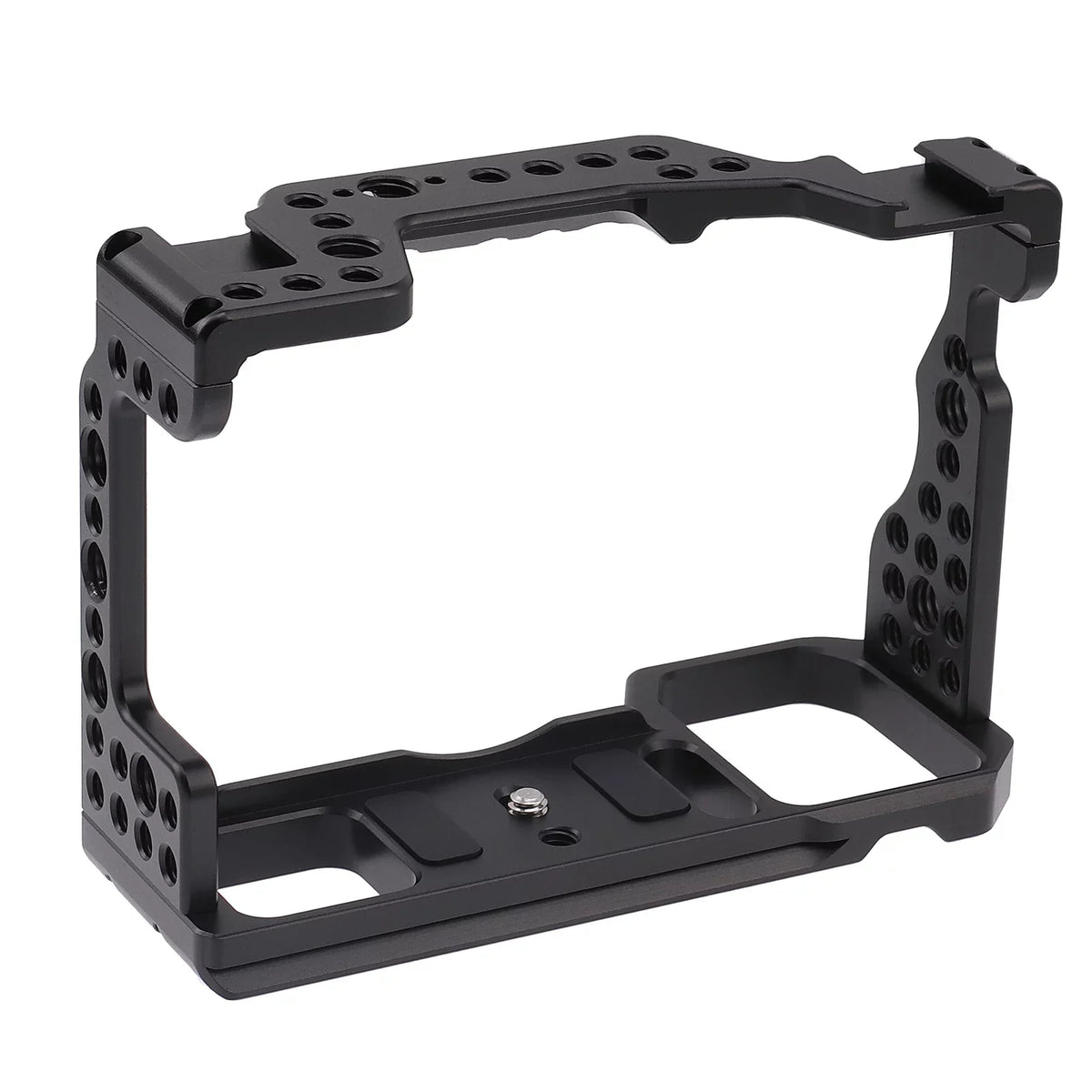 Htovila Camera Cage Aluminum Alloy Video Cage Replacement for A7M3 A7R3 A9 Mirrorless Camera with Cold Shoe Mount 1/4 Inch & 3/8 Inch Screw Holes