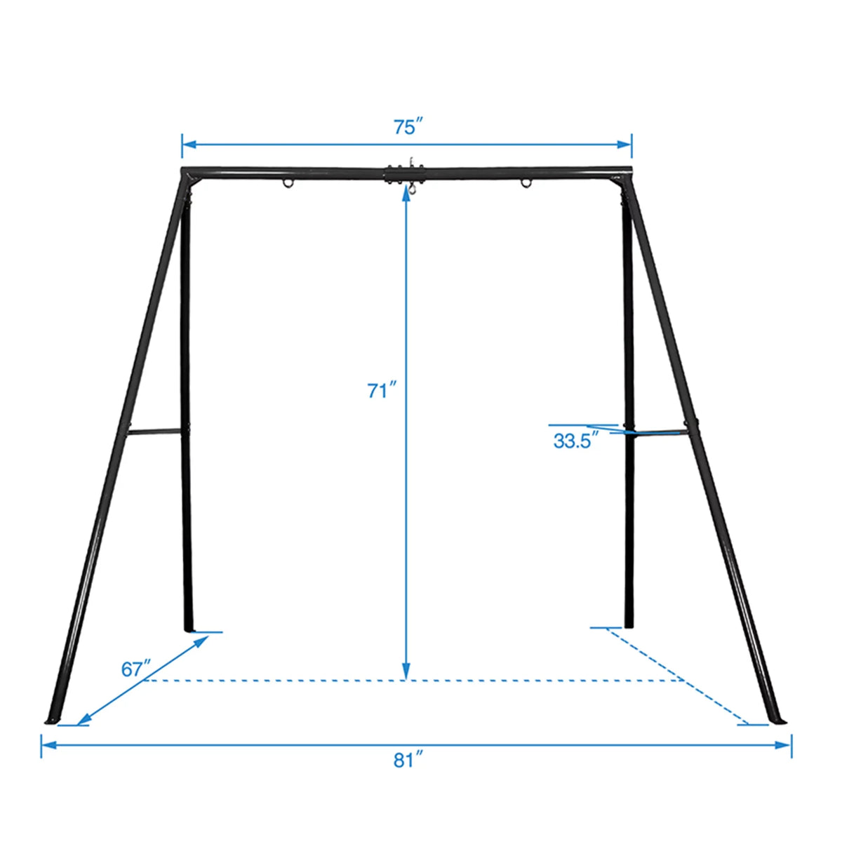 Trekassy 440lbs Metal Swing Set with 40 Inch Saucer Tree Swing, Swivel and Heavy Duty A-Frame Metal Swing Stand
