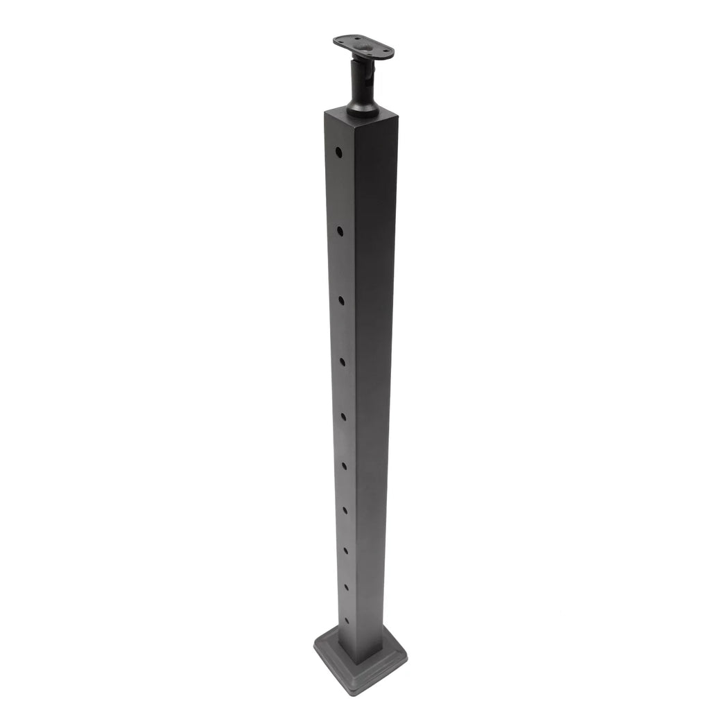 Cable Railing Post Adjustable Top Level drilled Post Level Line Post Top Mount Stainless Steel Jet Finish Wood Concrete Level Deck 36"x2"x2"