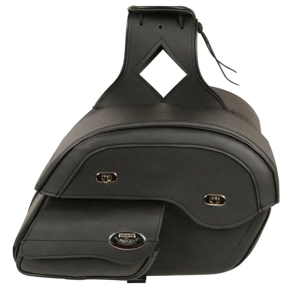 Milwaukee Leather MP8306 Jet Large Cruiser Style Slant Throw Over Saddle Bags