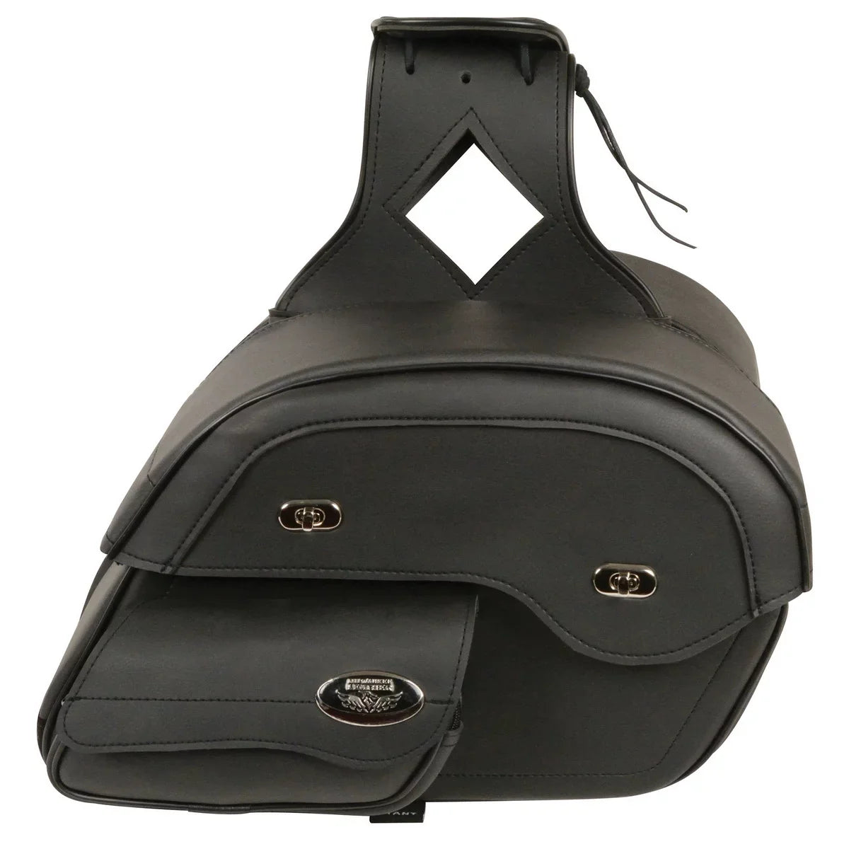 Milwaukee Leather MP8306 Jet Large Cruiser Style Slant Throw Over Saddle Bags