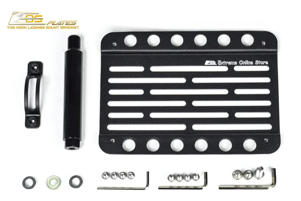 Extreme Online Store Replacement for 2006-2008 Mazda Miata NC | EOS Plate Version 1 Mid Sized Front Bumper Tow Hook License Relocator Mount Bracket Tow-226