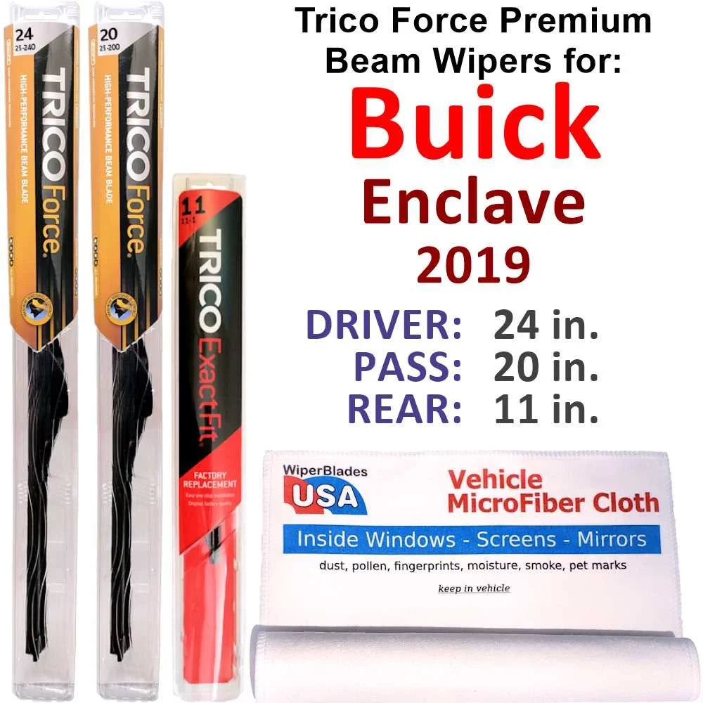 2019 Buick Enclave Performance Beam Wipers (Set of 3) w/Rear Wiper