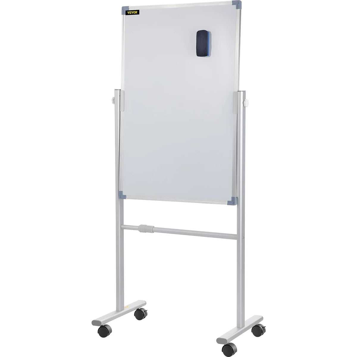 BENTISM Mobile Magnetic Whiteboard Dry Erase Board w/ Stand 36" x 24" Double Sided with Height Adjustable Aluminum Frame and 360 Reversible Rolling Lockable Swivel Wheels for Office School Home