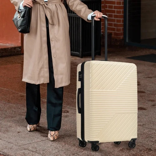 Zateety Hardshell Luggage Sets 3 Piece double spinner 8 wheels Suitcase with TSA Lock Load 20''24''28''