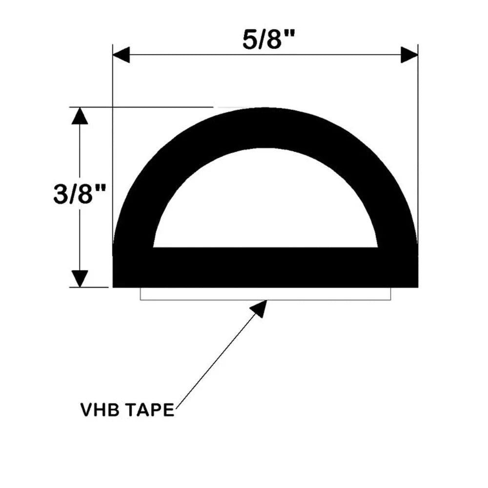 TACO Marine V30-0109B10-1 Weather Seal Tape - 3/8" x 5/8" x 10', Dark