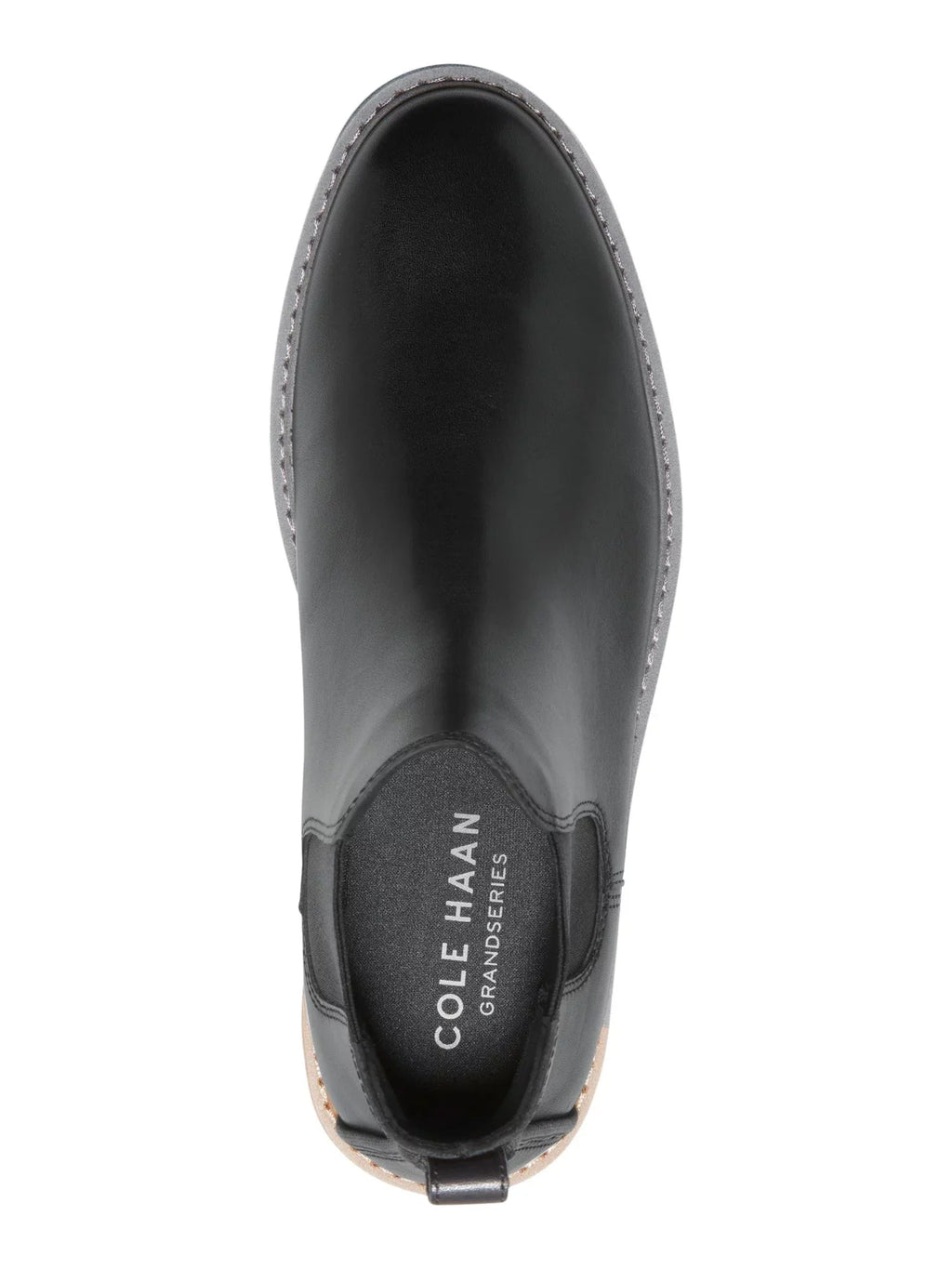 COLE HAAN GRANDSERIES Mens Dark Pull Tab Goring Cushioned Go-to Round Toe Block Heel Leather Chelsea 10.5 M