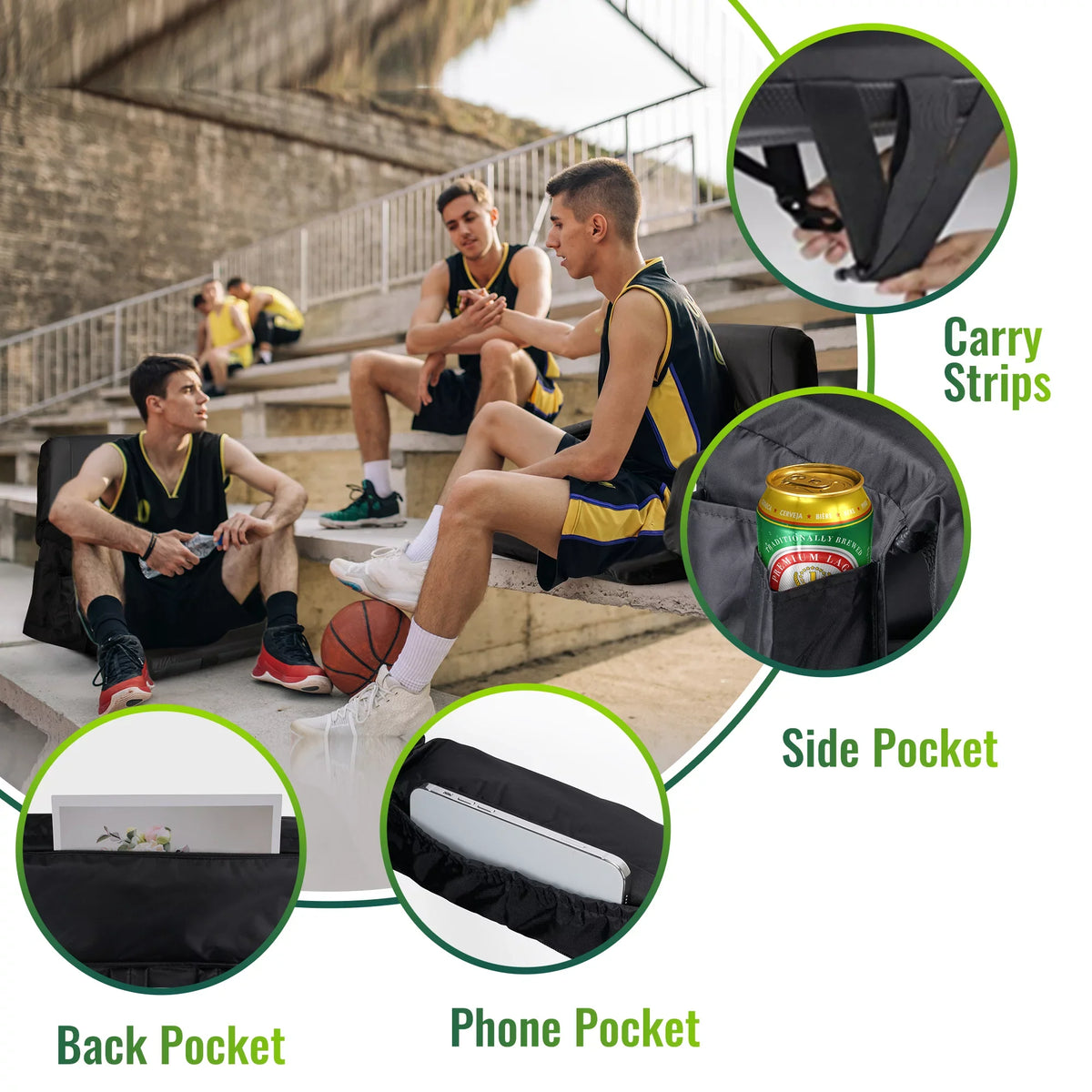 Worcest 2 Pack Wide Folding Stadium Seat, Waterproof Thicken Bleacher Chair for Bleachers, Lawns, Backyards for National Women's Soccer Tournament