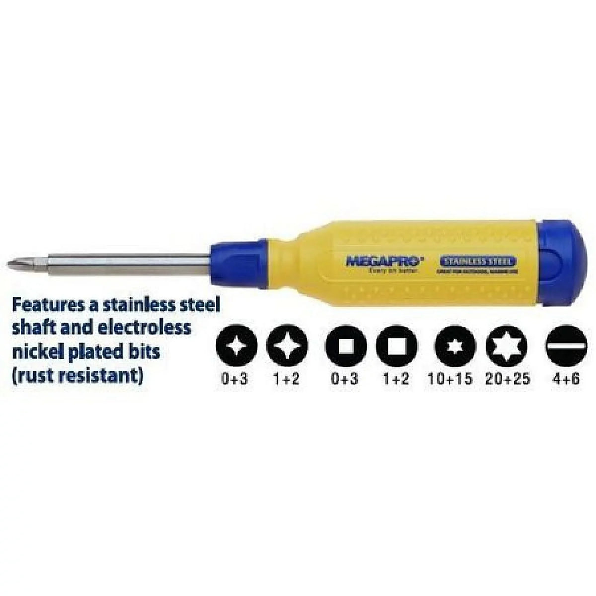 Megapro Multi-Bit Screwdriver, NumBits 6 151SS-B
