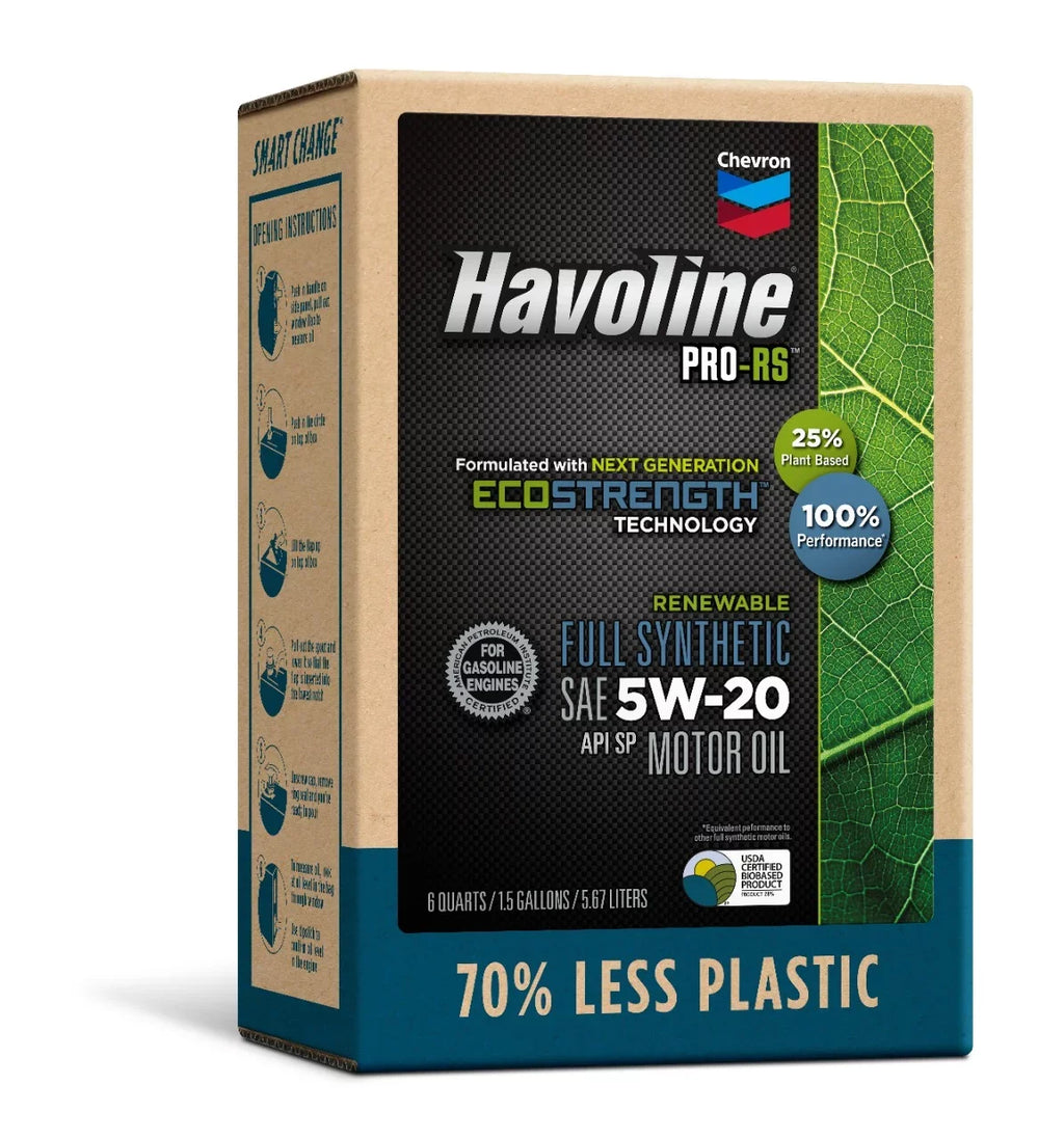 Havoline PRO-RS Renewable Synthetic Motor Oil 5W-20, 6Q Smart Change Box