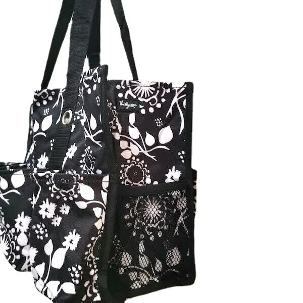 New Organizing Utility Picnic Lunch Mummy Tote 31 Gift Shoulder Bag In Jet Brushstrokes