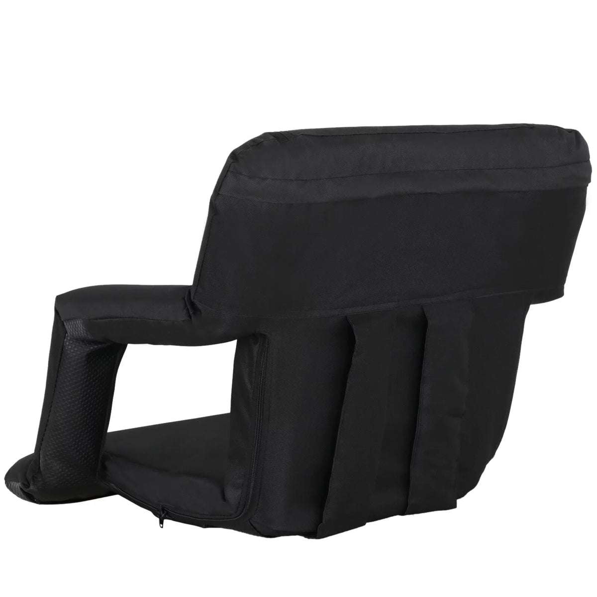 ZenSports 2PCS Portable Stadium Seat Chair for Bleacher 6 Reclining Positions Ebony