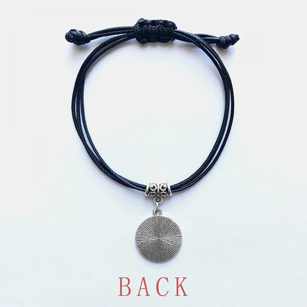 Amusement Park Facilities Colourful Pattern Bracelet Leather Rope Wristband Jet Jewelry