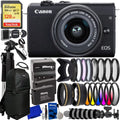 EOS M200 Digital Camera with 15-45mm Lens Ebony - 20PC Accessory Bundle