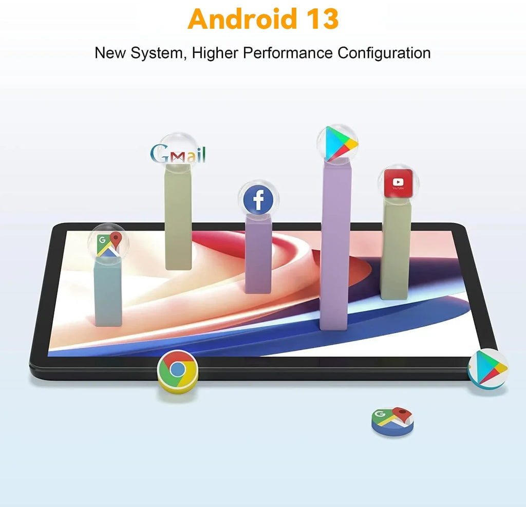 SGIN 10in Android 13 Tablet 2gb RAM 64gb ROM 800*1280 IPS HD Screen 4-Core Allwinner 133, 2MP + 5MP