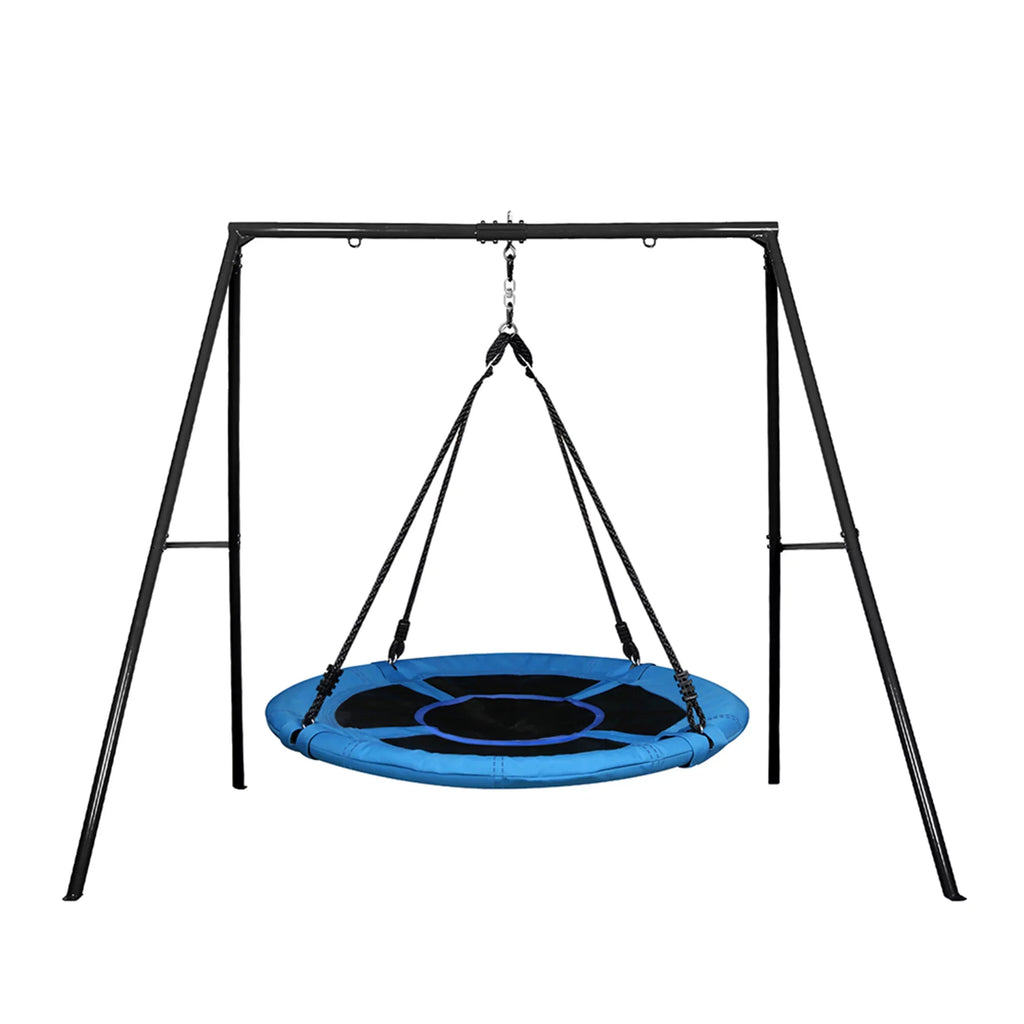 Trekassy 440lbs Metal Swing Set with 40 Inch Saucer Tree Swing, Swivel and Heavy Duty A-Frame Metal Swing Stand